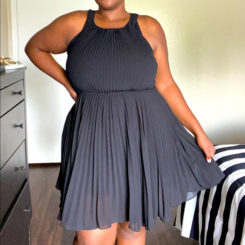 Pleated skater dress